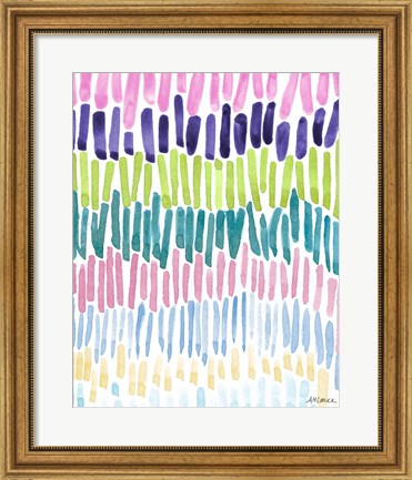 Framed Colorful Waterfall Stripes Print