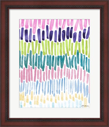 Framed Colorful Waterfall Stripes Print
