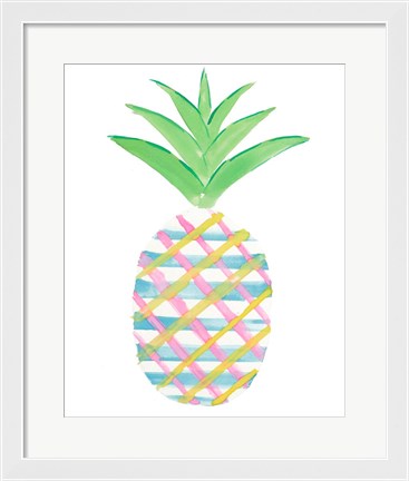 Framed Punched Up Pineapple I Print