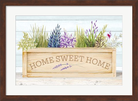 Framed Lavender &amp; Wood Planter Home Print