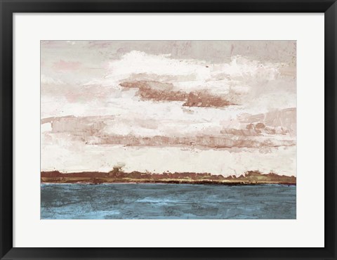 Framed Cloudy Shores and Pink Skies Print