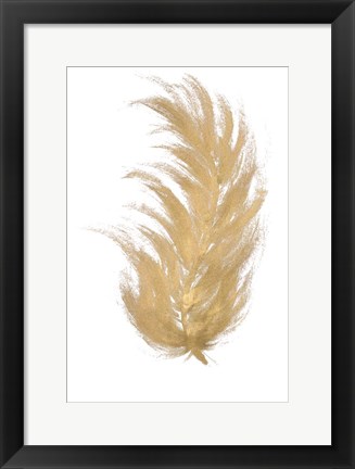 Framed Gold Feather I Print