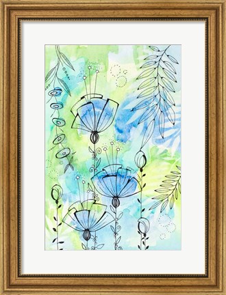 Framed Floral Beauties Above Print