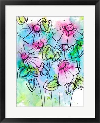 Framed Vibrant Bursts and Blossoms Print