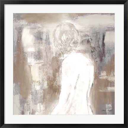 Framed Neutral Figure on Abstract Square II Print