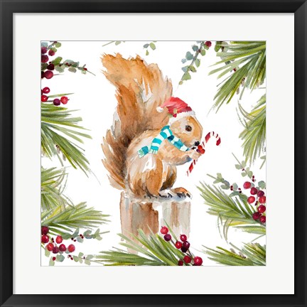 Framed Holiday Squirrel Print