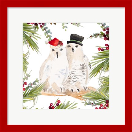 Framed Holiday Owls Print
