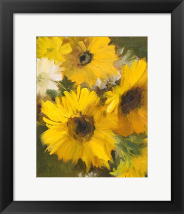 Framed Bright Yellow Sunflowers Print