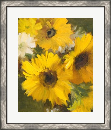 Framed Bright Yellow Sunflowers Print
