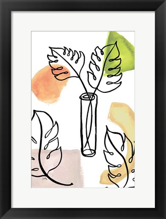 Framed Tropical Palm Contours II Print