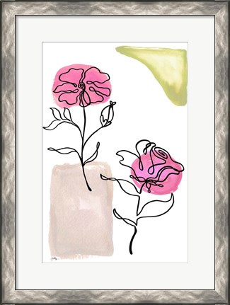 Framed Modern Floral Line I Print