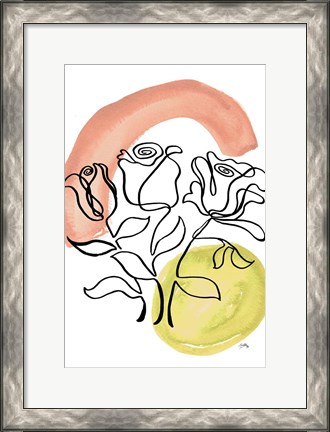 Framed Modern Floral Line II Print