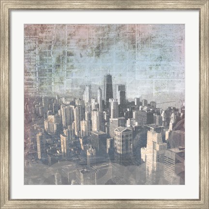 Framed Chicago Skyline II Print