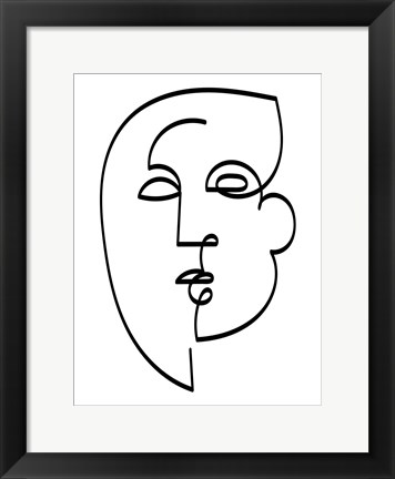 Framed Linear Character I Print