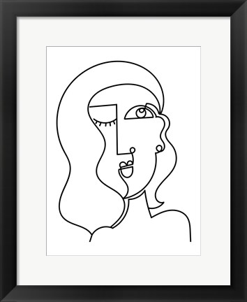 Framed Loopy Line Lady II Print