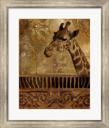 Framed Elegant Safari III (Giraffe) Print