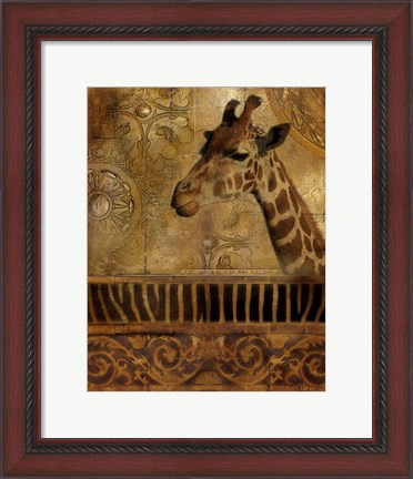 Framed Elegant Safari III (Giraffe) Print