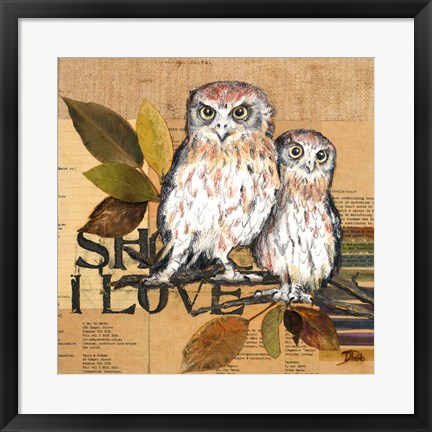 Framed Little Owls II Print