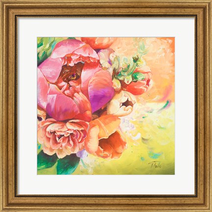 Framed Beautiful Bouquet of Peonies I Print