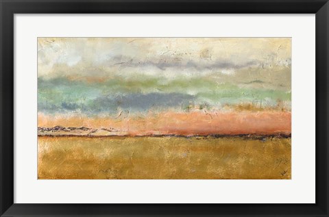 Framed Sunset In The Cornfield Print