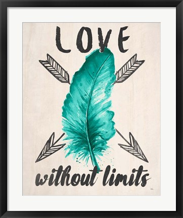 Framed Teal Fearless Limits II Print
