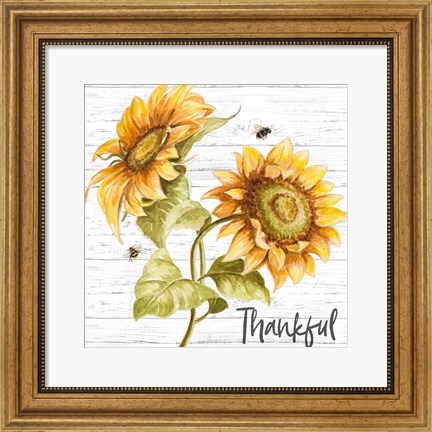 Framed Harvest Gold Sunflower Bouquet Print