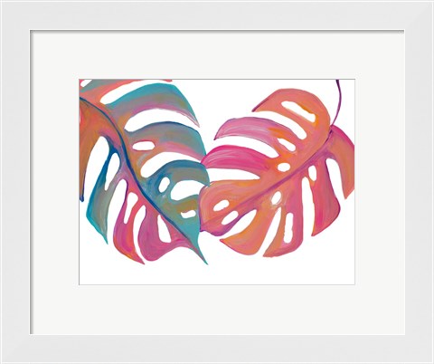 Framed Colorful Palm Leaves III Print