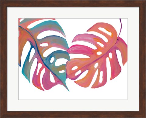 Framed Colorful Palm Leaves III Print