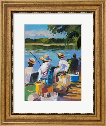 Framed Fishing II Print