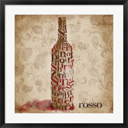 Framed Type of Wine I Print