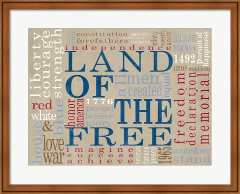 Framed Land Of The Free Print