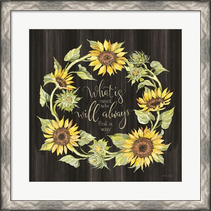 Framed What&#39;s Meant to Be Wreath Print