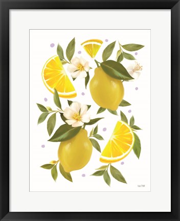 Framed Citrus Lemon Botanical Print