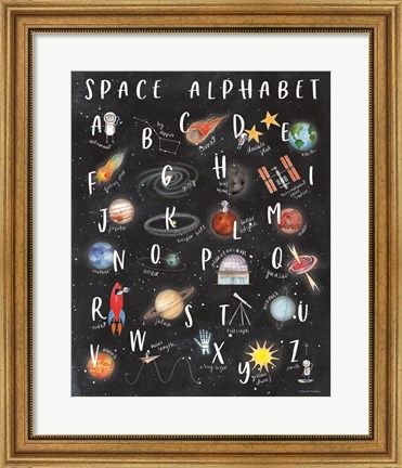 Framed Space Alphabet Print