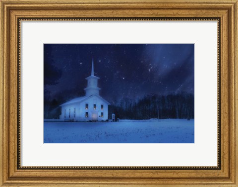 Framed Starry Night Church Print