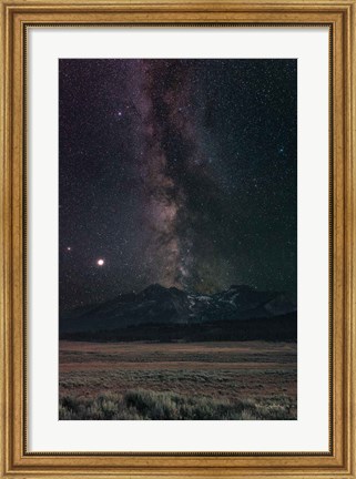 Framed Milky Way in Sawtooth Mountains Print