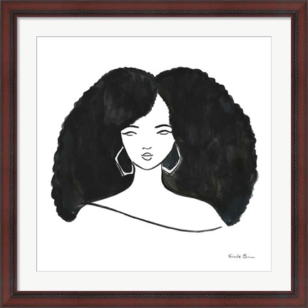 Framed Afro Girl II Print