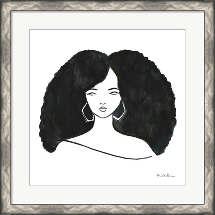 Framed Afro Girl II Print