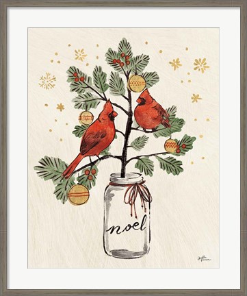 Framed Christmas Lovebirds XIV Noel Print