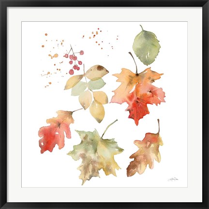 Framed Falling Leaves II Print