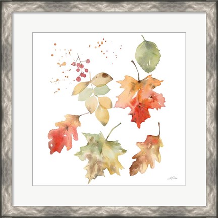 Framed Falling Leaves II Print