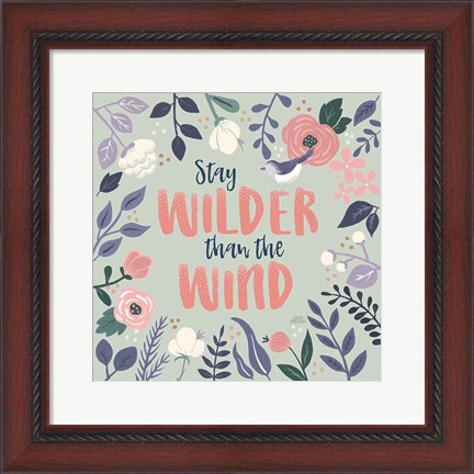 Framed Wildflower Daydreams I Bird Print