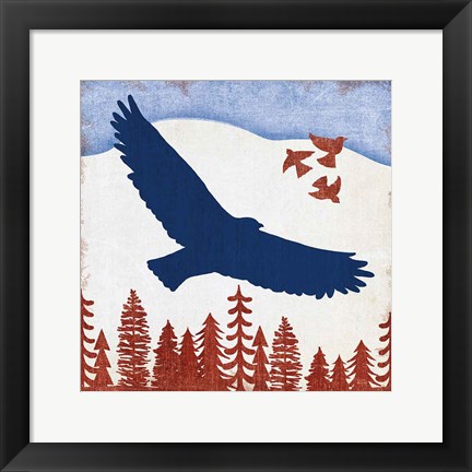 Framed Patriotic Woodland Eagle Print