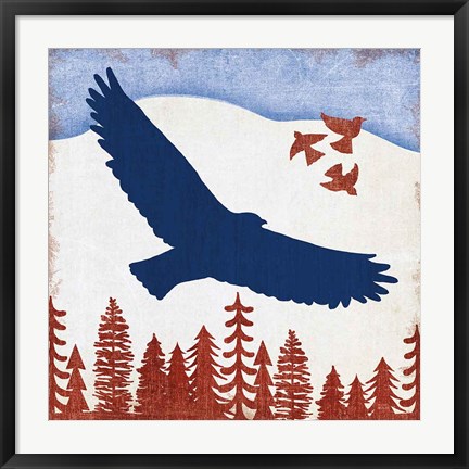 Framed Patriotic Woodland Eagle Print