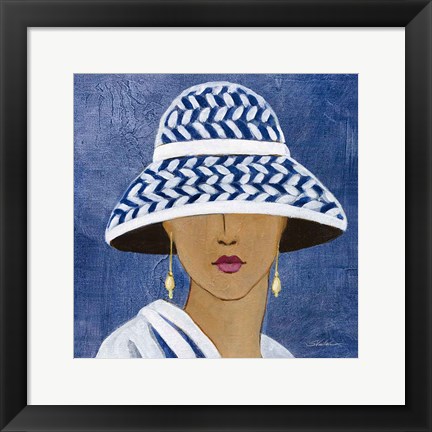 Framed Lady with Hat II Print