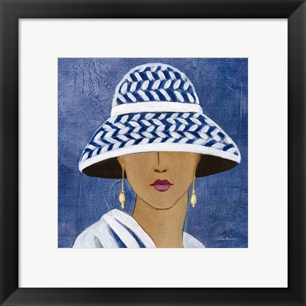 Framed Lady with Hat II Print