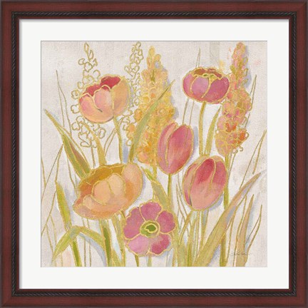 Framed Opalescent Floral II Print