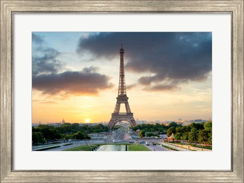 Framed Eiffel Tower Sunset Print
