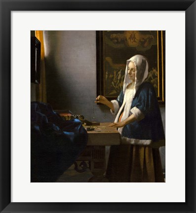 Framed Woman Holding a Balance, 1664 Print