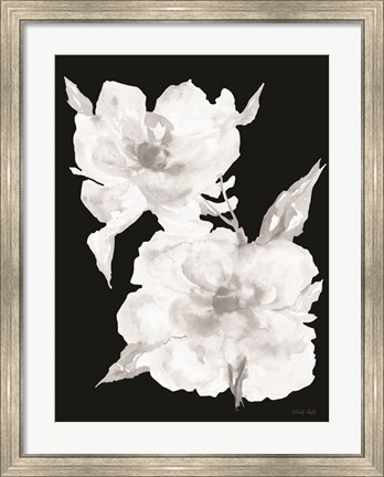 Framed Black &amp; White Flowers II Print